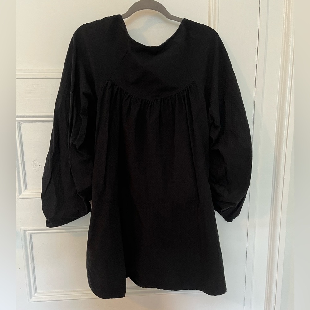 Free People Black Poplin Shift Mini Dress - Picture 2 of 3